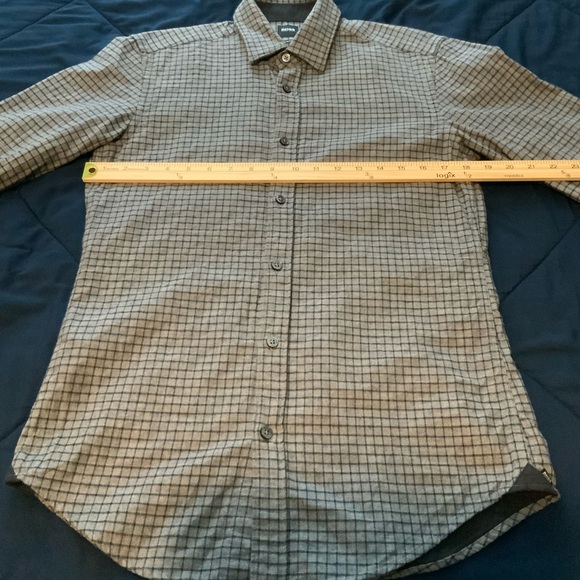 Hugo Boss Black and Gray winter long sleeve button up shirt, S - Picture 3 of 7